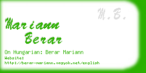 mariann berar business card